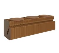 SAYEYBU Poltrona Pieghevole Fisarmonica in Carta, Sgabello in Carta Artigianale con Cuscino Rotondo, può Essere Utilizzato Come Sgabelli Il Cambio delle Scarpe e Panche,Marrone,3 Seater
