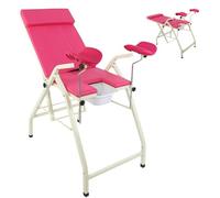 SAYEYBU Poltrona Pieghevole per Visita Ginecologica, Poltrona per Massaggi ed Estetica, Comodino, Poltrona Portatile per Visita Ginecologica, Letto per Degenza Ambulatoriale,Rosa,No footrests