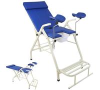 SAYEYBU Poltrona Pieghevole per Visita Ginecologica, Poltrona per Massaggi ed Estetica, Comodino, Poltrona Portatile per Visita Ginecologica, Letto per Degenza Ambulatoriale,Blu,with footrests