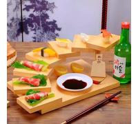 SAYEYBU Porta Tazze Legno Sushi e Tacos, Alzata Cupcake, Alzate Legno, per Alimenti, Piccoli Oggetti Collezione, Buffet Catering, Pasticceria, Cupcake, Scaffale a più Livelli,7 Step Ladder