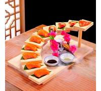 SAYEYBU Porta Tazze Legno Sushi e Tacos, Alzata Cupcake, Alzate Legno, per Alimenti, Piccoli Oggetti Collezione, Buffet Catering, Pasticceria, Cupcake, Scaffale a più Livelli,10 Step Ladder