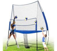 SAYEYBU Rete Allenamento Pallavolo, Rete Rimbalzo Regolabile Pallavolo 3,3x2,4 M, Rete Allenamento Interni Esterni, Attrezzatura Pallavolo Mobile per Allenamento Squadra o Individuale,Blu