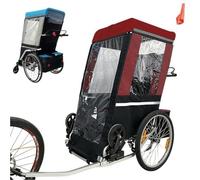 SAYEYBU Rimorchio Bicicletta Adulti, Carrello Pieghevole Alluminio per Sedia Rotelle, Carrello Multifunzionale con Attacco, Tenda Antipioggia, per Spesa, Sedia Rotelle, Viaggi All'Aperto,Rosso