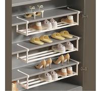 SAYEYBU Scaffale Portascarpe Sottopensile, Organizzatore Espandibile 40 a 70 Cm per Armadi e Dormitori, Portascarpe Regolabile per Scarpe, Vestiti e Contenitori Cucina,Bianca,3pcs