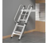 SAYEYBU Scala Lega Alluminio, Scala Pieghevole Soppalco con Corrimano Rimovibile, Gradini Antiscivolo, per Dormitori, Appartamenti, Letti a Soppalco, Camper, capacità Carico 150 kg,4 Steps