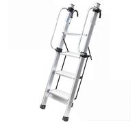 SAYEYBU Scala Pieghevole Alluminio con Gradini Antiscivolo, Corrimano e Ganci Regolabili, Portata 150 kg, Scale Sicurezza per Camper, Roulotte, Dormitorio, Soffitta,4 Steps
