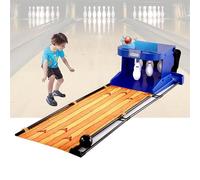 SAYEYBU Set Bowling Elettronico, Set Bowling Bambini, Console Giochi Interni con Tabellone Segnapunti LED, Reset Automatico Birilli, per Bambini e Adulti, Intrattenimento Domestico,3.5m