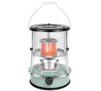 SAYEYBU Stufa a Kerosene Portatile, Stufe a Cherosene per Uso Interno, Stufa e Riscaldatore 2 in 1 Non Elettrico per Campeggio, Interni ed Esterni, Patio, Terrazza, Casa,Verde,Glass Chimney