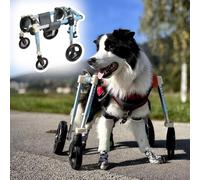 SAYEYBU Supporto per Gambe Regolabile per Sedia A Rotelle per Cani A 4 Ruote, Sedia A Rotelle per Gambe Posteriori per Cani, Ausilio per La Mobilità A Supporto Completo,Blu,L