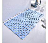 SAYEYBU Tappetino Antiscivolo Vasca e Doccia con Ventose, Fori Scarico Ad Asciugatura Rapida, Tappetino Bagno per Vasca, Pavimento e Piastrelle, Sicuro per Gli Anziani,Blu,70 * 38cm