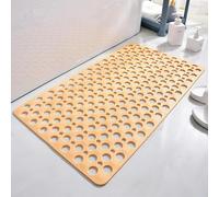 SAYEYBU Tappetino Antiscivolo Vasca e Doccia con Ventose, Fori Scarico Ad Asciugatura Rapida, Tappetino Bagno per Vasca, Pavimento e Piastrelle, Sicuro per Gli Anziani,Giallo,53 * 53cm