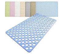 SAYEYBU Tappetino Doccia Antiscivolo Bifacciale, Tappetino Box Doccia con Ventose e Fori Scarico più Grandi, Design Antiscivolo, per Vasca Bagno, Pavimento, Piastrelle,Blu,60 * 90cm