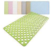 SAYEYBU Tappetino Doccia Antiscivolo Bifacciale, Tappetino Box Doccia con Ventose e Fori Scarico più Grandi, Design Antiscivolo, per Vasca Bagno, Pavimento, Piastrelle,Verde,70 * 38cm