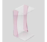 SAYEYBU Tavolino Laterale a Forma C Acrilico Trasparente, Tavolino caffè Trasparente, Salvaspazio per Soggiorno e Piccoli Spazi, per Camera Letto, Balcone, Patio e Ufficio,Rosa,Large