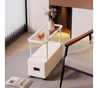 SAYEYBU Tavolino Laterale Mobile, Comodini con Ruote Girevoli a 360°, Comodino Aperto, Carrello Portaoggetti Moderno per Soggiorno, Ufficio, Casa, Appartamento,White a,60 * 20 * 80cm