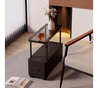 SAYEYBU Tavolino Laterale Mobile, Comodini con Ruote Girevoli a 360°, Comodino Aperto, Carrello Portaoggetti Moderno per Soggiorno, Ufficio, Casa, Appartamento,Black a,60 * 20 * 40cm