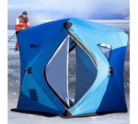 SAYEYBU Tenda Pop-Up per Pesca sul Ghiaccio, Rifugio Portatile Stile Hub per 3-4 Persone, Tessuto Oxford Impermeabile, Include Ancore, Corde e Borsa per Trasporto,Blue