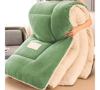 SAYEYBU Trapunta Invernale Spessa e Super Calda, Trapunta in Lana d'Agnello Super Morbida, Coperta Trapuntata Double Face in Soffice Pile d'Agnello Spesso,B,180x220cm 3kg