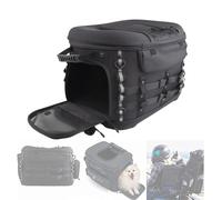 SAYEYBU Trasportino Portatile Animali Domestici, Borsa Viaggio Impermeabile Animali Domestici Moto per Cani e Gatti per Portapacchi Posteriore e Sedile Passeggero con Cinghie,Nero