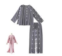 SAYEYBU Tuta Recupero Strappo, Set Disabili Completamente Aperto, Abbigliamento Pazienti Paralizzati Costretti Letto, Abbigliamento per L'Assistenza Postoperatoria Pazienti,Men's Gray,XL