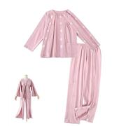 SAYEYBU Tuta Recupero Strappo, Set Disabili Completamente Aperto, Abbigliamento Pazienti Paralizzati Costretti Letto, Abbigliamento per L'Assistenza Postoperatoria Pazienti,Women's Pink,M