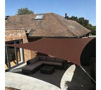 SAYEYBU Vela Parasole Impermeabile, Tenda a Baldacchino, Copertura Antipioggia Resistente Raggi UV, Telo Ombreggiante, per Patio Esterno, Giardino, Cortile, Posto Auto,Marrone,2x3m