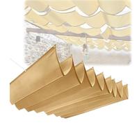 SAYEYBU Vela Parasole Ondulata Retrattile, Copertura Impermeabile per Pergole, Tenda Parasole in Poliestere, Protezione Vento per Patio, Giardino, Terrazza e Posto Auto Esterni,Sand,2 * 3m
