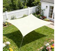 SAYEYBU Vela Parasole Rettangolare Impermeabile, Vela Parasole Esterno con Protezione UV, Tenda Parasole per Giardino, Patio, Cortile, Prato, Terrazza,Avorio,2x2m