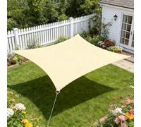 SAYEYBU Vela Parasole Rettangolare Impermeabile, Vela Parasole Esterno con Protezione UV, Tenda Parasole per Giardino, Patio, Cortile, Prato, Terrazza,Beige,2x2m