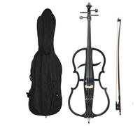 SAYEYBU Violoncello Elettrico 4/4 in Legno Massello Silenzioso con Custodia Leggera, Cuffie, Archetto, Ponticello, Colofonia, Violoncello, per Principianti, Adulti, Studenti,Nero