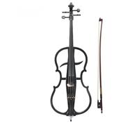 SAYEYBU Violoncello Elettrico 4/4 Silenzioso con Borsa Portatile, Cuffie Stereo, Cavo e Colofonia Alta qualità, Archetto e Ponticello Professionali, per Principianti Adulti,Nero