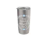 Saying No Nicely Funny Sarcastico Blu Floreale Bicchiere termico in acciaio inox doppia parete