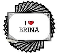 Saying Summer Core Helmet I Love Brina - Decalcomanie senza residui per Quick (12 x 18 cm)