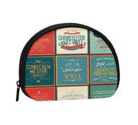 Sayings Mini borsa portaoggetti a conchiglia portafoglio piccolo portamonete con mini borsa con cerniera per cambiare borsa per monete e chiavi, è anche possibile riporre qualsiasi piccolo oggetto che