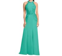 SAYNO Abito da sposa in pizzo con applique per madre della sposa abiti da ballo di fine anno pieghe abiti da cocktail taglie forti, Turchese, 50