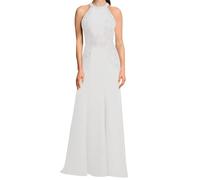 SAYNO Abito da sposa in pizzo con applique per madre della sposa abiti da ballo di fine anno pieghe abiti da cocktail taglie forti, bianco, 50