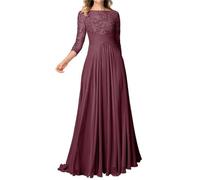 SAYNO Abito da sposa in pizzo con applique per madre della sposa abiti da ballo di fine anno pieghe abiti da cocktail taglie forti, Rosa del deserto, 50