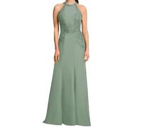 SAYNO Abito da sposa in pizzo con applique per madre della sposa abiti da ballo di fine anno pieghe abiti da cocktail taglie forti, Verde giada, 50