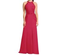 SAYNO Abito da sposa in pizzo con applique per madre della sposa abiti da ballo di fine anno pieghe abiti da cocktail taglie forti, Fucsia, 50