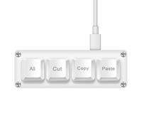 SAYODEVICE Copia Incolla Mini Tasto di scelta rapida Tastiera Macro Lavoro Ufficio Tastiera OSU Giochi Ritmici Tastiera Gaming USB Wired Keyboard Hot-Swap Tastiera Meccanica (Bianco 4 Tasti)