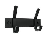 SAYONEYES Appendiabiti da parete nero opaco con 2 ganci doppi per appendere - 15,2 cm Heavy Duty SUS304 ganci appendiabiti rustici in acciaio inox - Cappello, vestiti, borse, asciugamani - 1