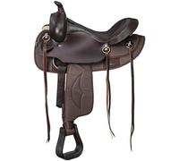 Sazaar Tack Comoda sella ibrida western trail da 30,5 cm a 45,7 cm, in pelle sintetica, colore marrone, ST-0050 (sedile da 30,5 cm)