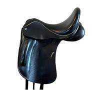 Sazaar Tack Softie - Sottosella in pelle bovina per dressage inglese, con staffe, 30,5 cm a 48,3 cm, colore: nero, ST-037 (sedile da 43,2 cm)