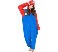 SAZAC Super Mario Brothers Costume in Pile Rosso Mario Unisex Halloween Giapp...