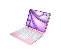 Sazfli Custodia con tastiera per iPad Pro 12,9" 6/5/4/3 Gen - Magnetica staccabile, Touchpad, retroilluminato a 7 colori, BT, T209D, rosa