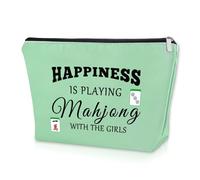 Sazuwu Mahjong Gifts Borsa per il trucco verde Mahjong Regali per le donne Articoli unici a tema Mahjong per nonna, mamma, zia, Mahjong, amante, regalo per giocatori Mahjong, regalo per giocatori