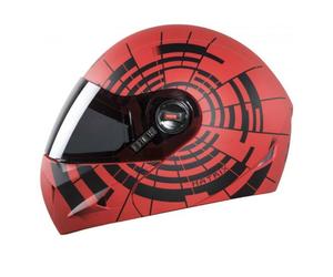 SB-41 Casco Integrale Glossy Red Con Nero Visiera LiscA Taglia M 580mm GEc