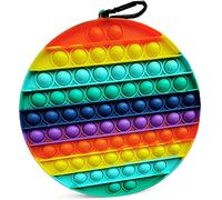sb components - Giocattolo a forma di bolle di silicone per alleviare lo stress per autismo, bambini e adulti, 20 cm, colore: arcobaleno rotondo 70 pop