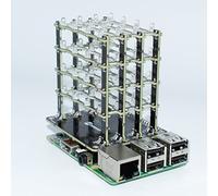 sb components PiCube 4x4x4 LED CUBE per Raspberry Pi 4, 3, 2, Zero e A+ assemblato (rosso)