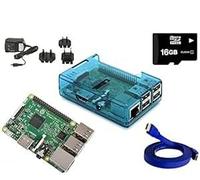 Raspberry Pi 3 1 GB di RAM 1.2GHz a 64 bit quad-core 16GB CLASS 10 Kodi OpenELEC Media Center Kit più recenti (Blu) (blu)